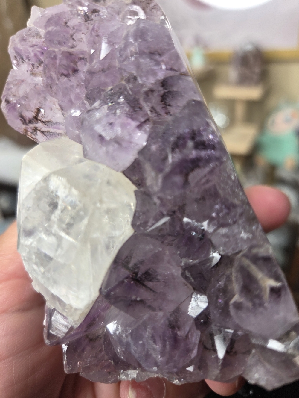 Amethyst Freeform Crystal With   Black  Stand 4 X4 - Picture 7 of 8
